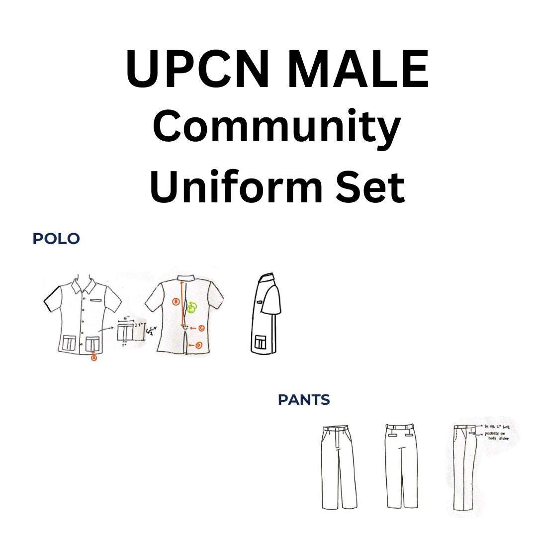 UPCN MALE Community Uniform (White Polo + Black Pants)