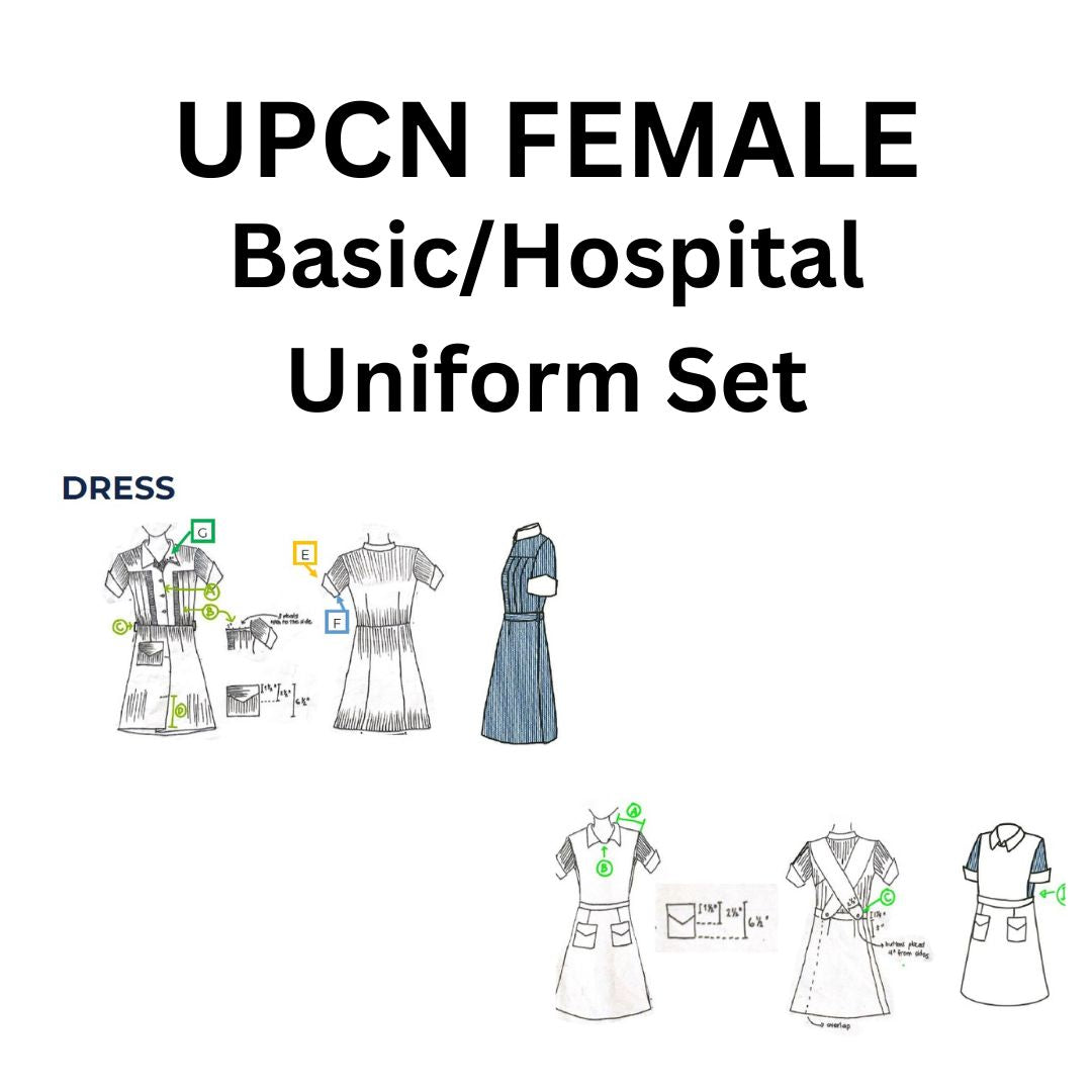 UPCN FEMALE Hospital/Basic Uniform (Dress with Belt + G-Apron)